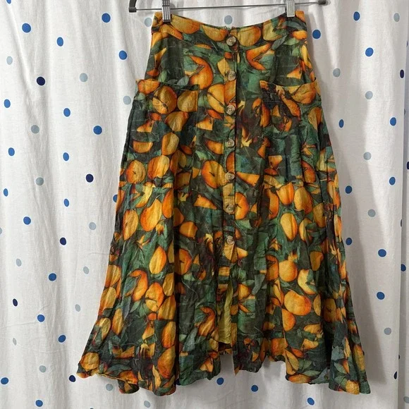 Maeve by Anthropologie Summer Orchard Long Skirt Size 0 Petite‎ 0P