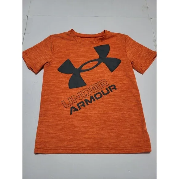 (#L4) Under Armour Short Sleeve Size Kid's 6 Orange