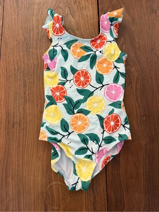 Hanna Andersson Citrus Fruit One-Piece Swimsuit in Orange, Yellow, Pink, Green