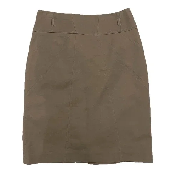Worthington 22” Knee Length Cotton Lined Pencil Skirt Beige Tan Size 4