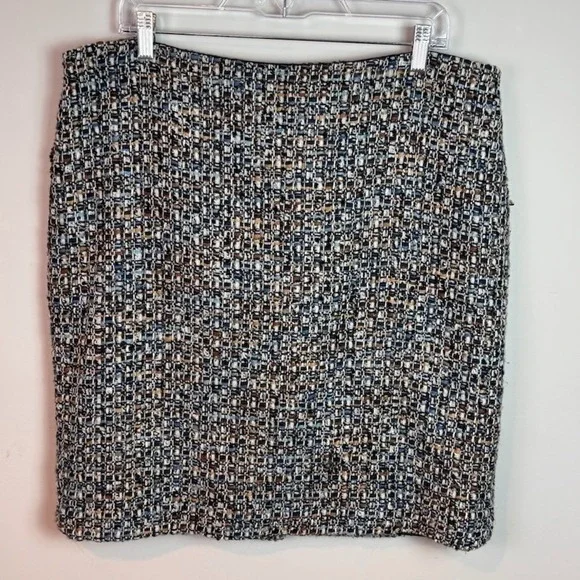 Talbots Multicolor Mod Tweed Lined Pencil Straight Skirt Women Petite 16 Classic