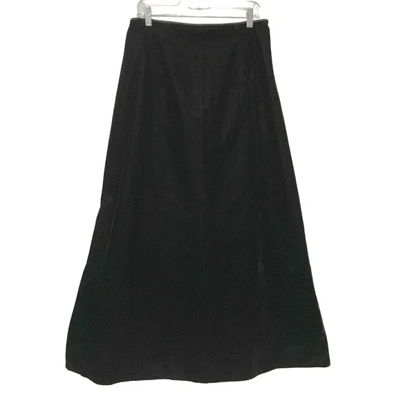 90s Y2K‎ Scott Jessica McClintock Velvet Maxi Black Skirt Dark Romantic Gothic
