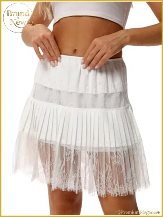 Lace Shirt Extender Women Plus Size Underskirt Half Slip Mini Skirts