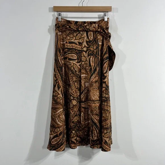 Richard Allan H&M Granola Fairy Grunge Midi Skirt Belted Size 4 Renaissance Boho