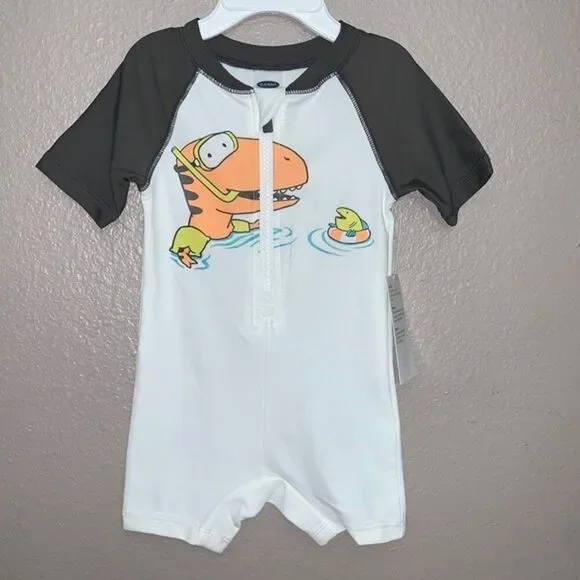 Zip-Front Rashguard One-Piece Swimsuit for Baby