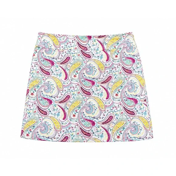 Talbots mini skirt paisley women's‎ 20 floral plus artsy preppy colorful office