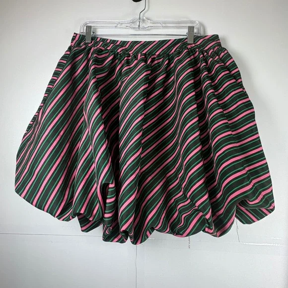 Wicked Paul Tazewell Adult Wicked Striped Bubble Mini Skirt Sz 2XL‎ Green Pink