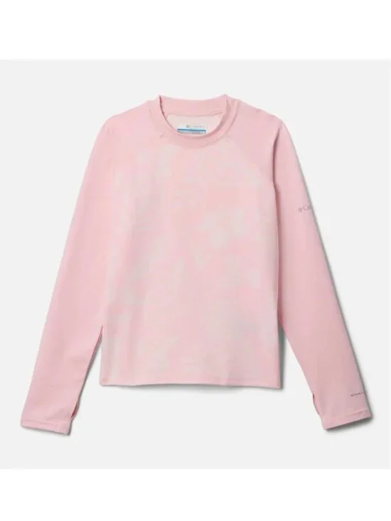 NWT New Columbia Youth Sandy Shores Printed Long Sleeve Pink Sunguard Size M