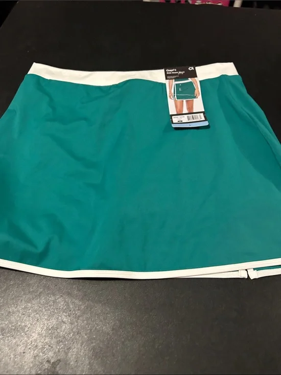 GAP Teal Circle Skater Skirt with White Trim