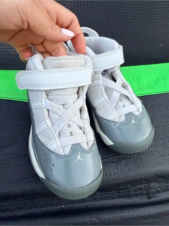 Jordan Kids' Light Gray and Dark Gray High-Top Sneakers