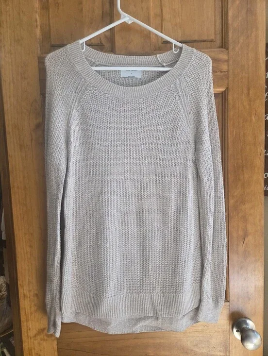 Old Navy Cream Crewneck Waffle Knit Sweater