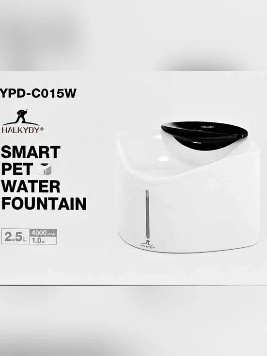 Smart Pet Water Fountain — White with Black Top