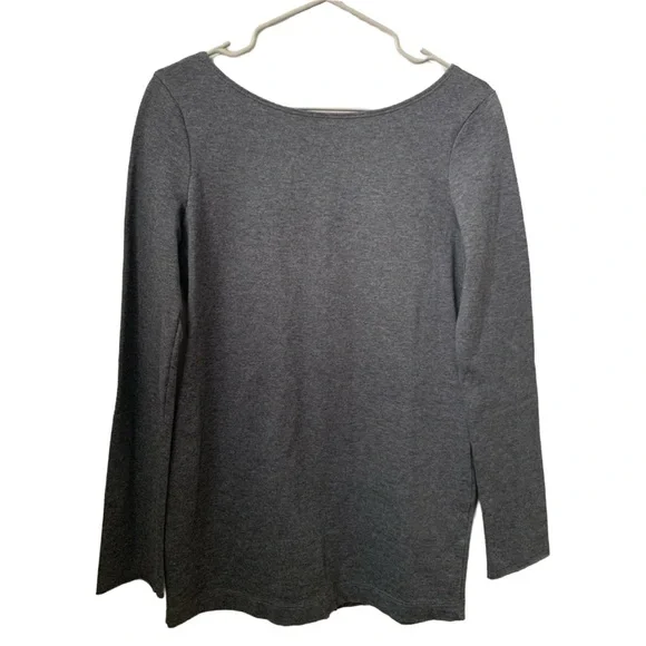 SILENCE + NOISE Women’s Medium Heather Gray Boat Neck Cotton Spandex Sweater