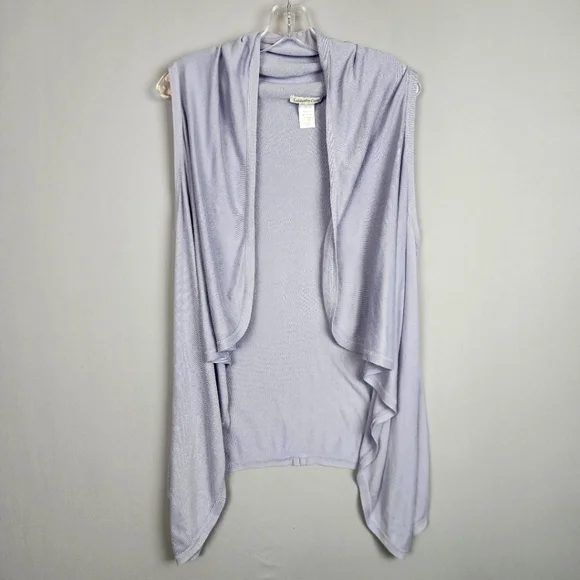 Coldwater Creek Purple Cardigan - Sleeveless High Low Shrug Sz Large