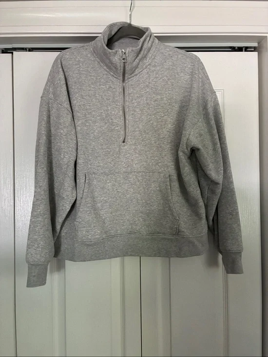 American Eagle Outfitters Gray Half-Zip Sweater