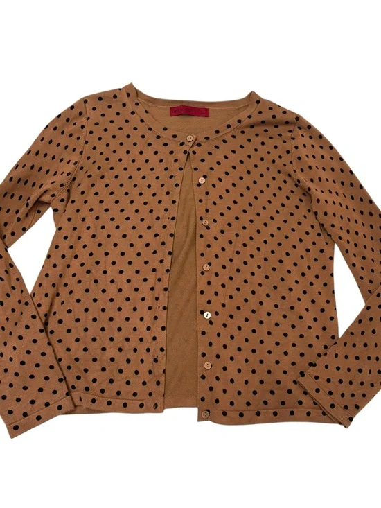 Love Scarlett Polka Dot Button-Front Cardigan sweater - Brown size Large