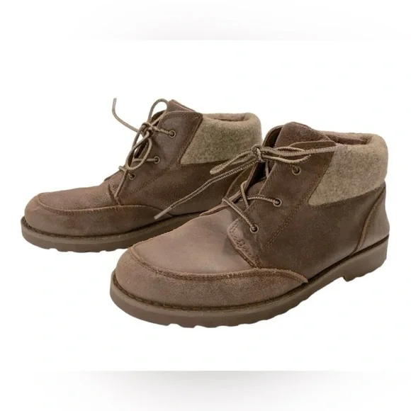 UGG Orin Wool Cuff Lace-Up Ankle Boots Brown Kids 5 Unisex Casual