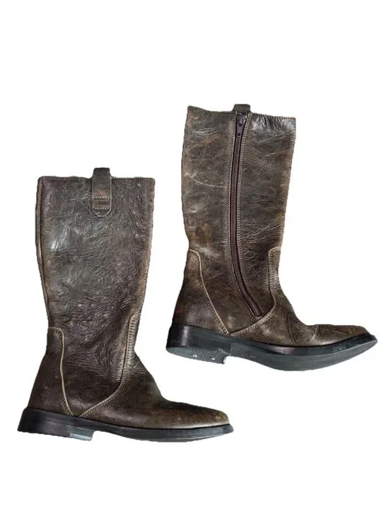 Pè Pè Italy Pepe Kids Ridding Boots 31 Size 13 US Brown Leather Zipper
