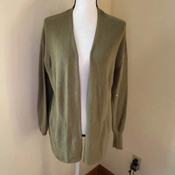 *A NEW DAY* Green Knitted Fashion Open-Front Cardigan Size Medium