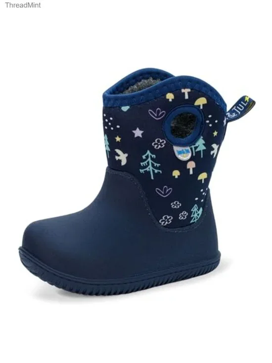 Kids Waterproof Insulated Fleece Lined Winter Boots Lightweight Machine Washable