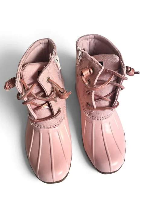 Sperry Pink With Zipper Details Rain/Duck Boots - 12