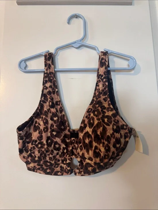 NWT American Eagle Aerie Leopard Swim bikini   Brown black animal print‎ swim xs