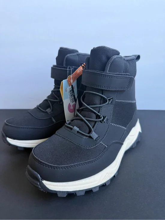 Cat & Jack Black High-Top Kids Boots with White Sole