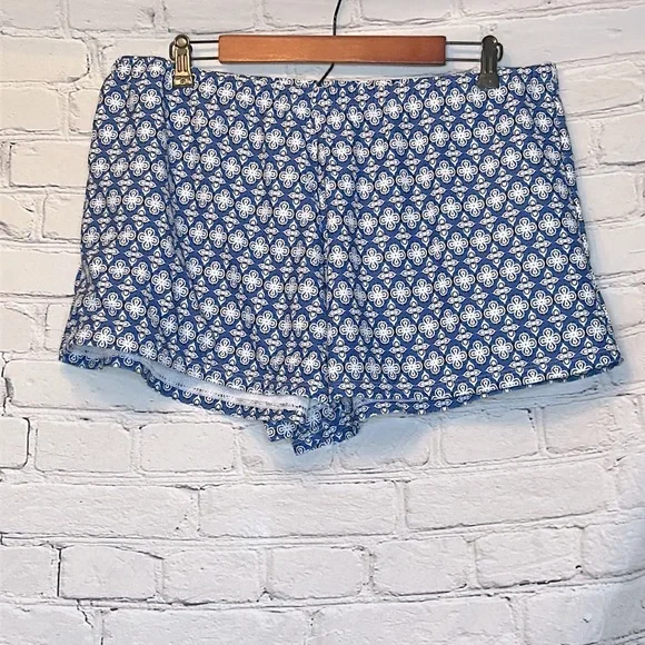Women’s Blue & White Boy Short Bikini Swim Bottoms Size 3XL Excellent Condition