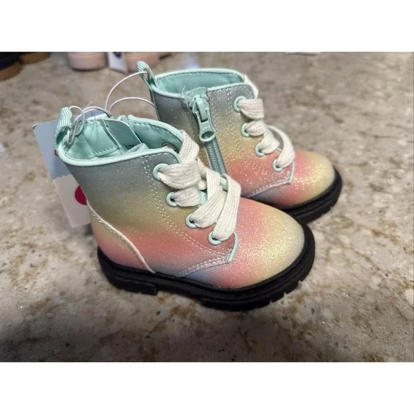 Toddler Girls' Amaya‎ Lace-Up Combat Boots - Cat & Jack Size 5 NWT
