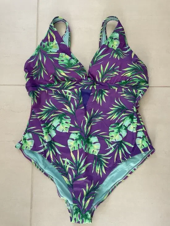 Adore Me Swim One Piece Swimsuit Nayla Palm Leaf Print Swimwear Summer
