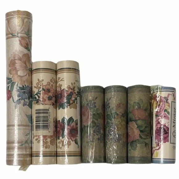 Vintage Wallpaper Wall Border Romantic Flowers Cottage Home Decor 7 Roll Bundle