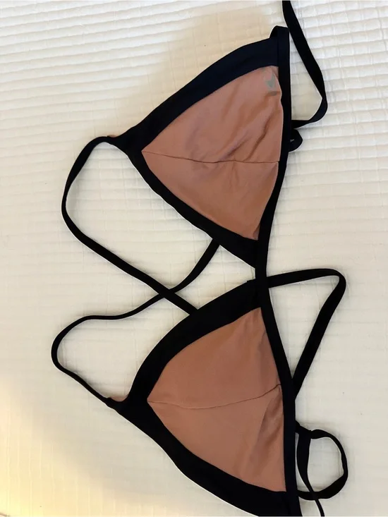 Rip Curl Black & Mauve Triangle Bikini Top
