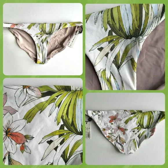 🍒NWT Vitamin A Swimwear Bikini Bottom. Reversible. Size: 6/Small