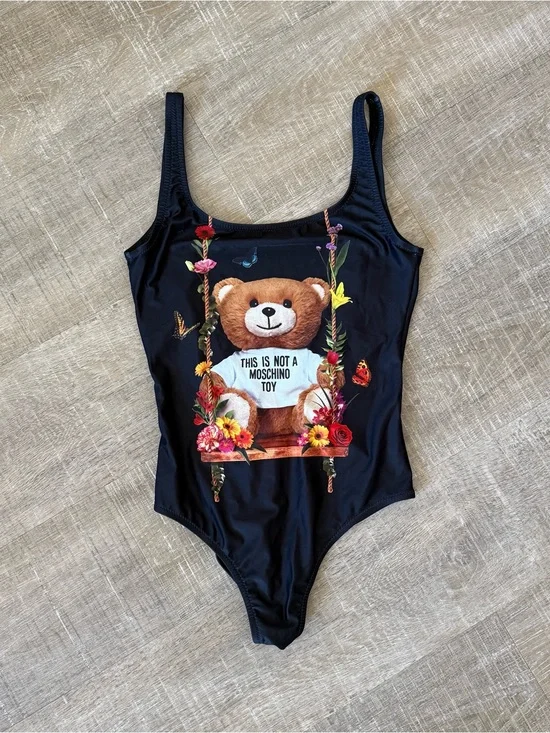 Moschino Black One-Piece Swim