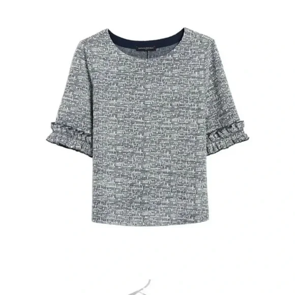 Banana Republic Women's Dark Navy & White Poly/ Cotton/Rayon