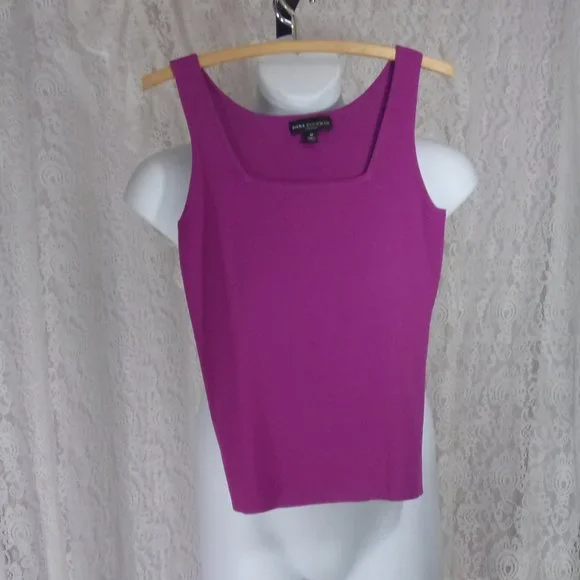 Dana Buchman Dressy Knit Tank Raspberry Top NWOT