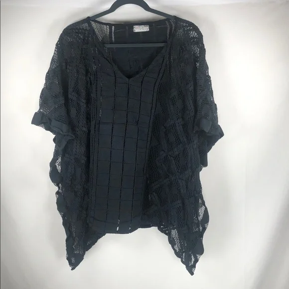 Free People Boho Festival Open‎ Crochet Kimono in Black