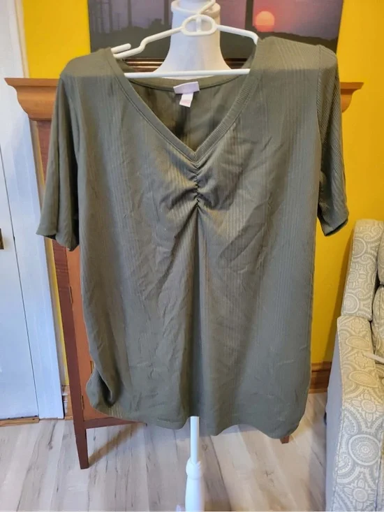 Isabel Maternity by Ingrid & Isabel Olive Green Ribbed Maternity Top l PTP 20