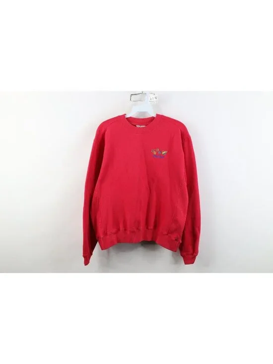 Vintage 90s Streetwear Womens Medium Faded Michigan Wild Flower Sweatshirt Pink