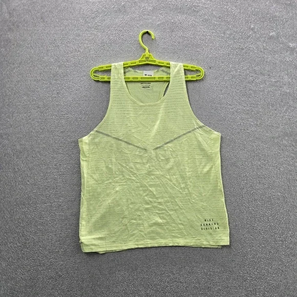 Nike Women Tank‎ Top L Neon Yellow Activewear DRI-FIT ADV Scoop Neck Pullover
