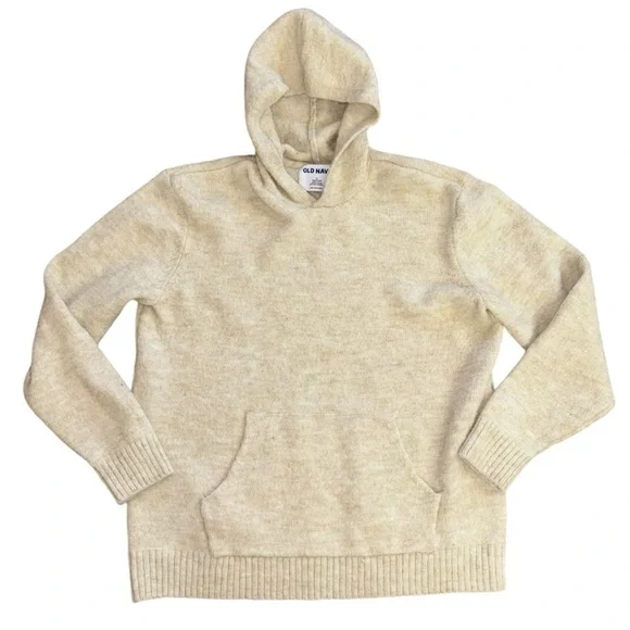 Old Navy Go Recycled Pullover Hoodie Cream Color Women’s L Cozy Comfortable