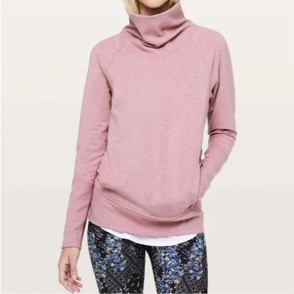 Lululemon High Lines Pullover Funnel Neck Sweatshirt Vintage Mauve Size 8
