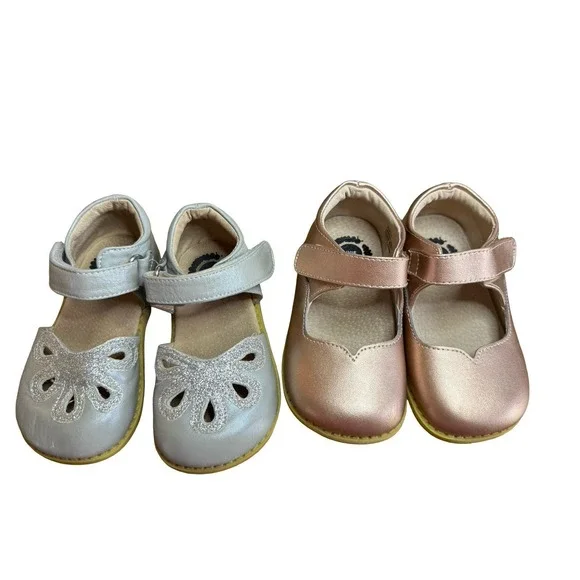 Livie & Luca lot of 2 pairs silver petals‎ size 6 rose size 7 mary janes girls