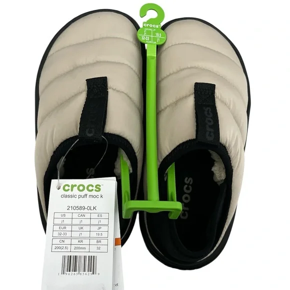 Crocs Classic Puff Moc Kids Medium Moth Multi Slip On Size 1 NEW WITH TAG