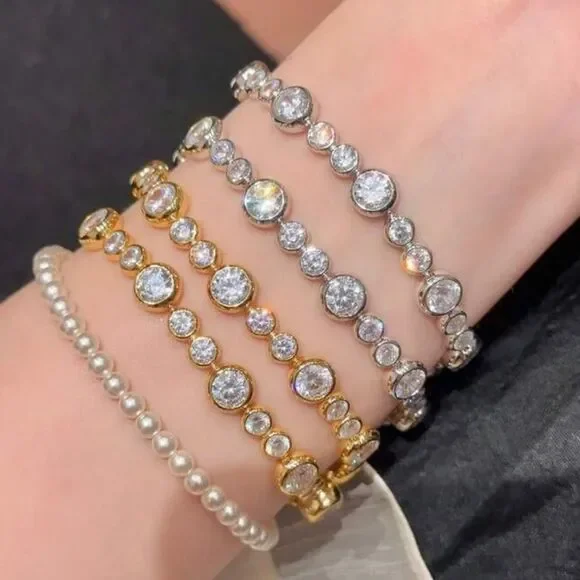 Elegant bezel settings tennis bracelet N1205