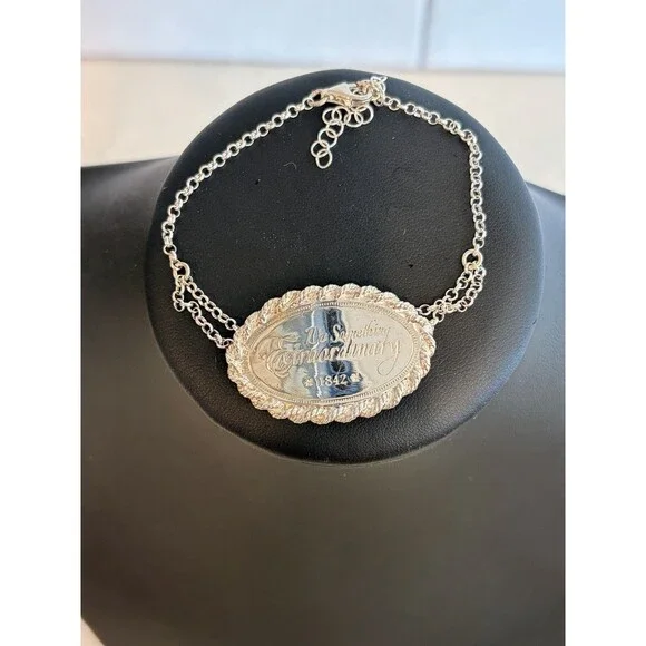 VTG RARE 925 Silver Emma Smith Do Something Extraordinary Bracelet 1842 Lds