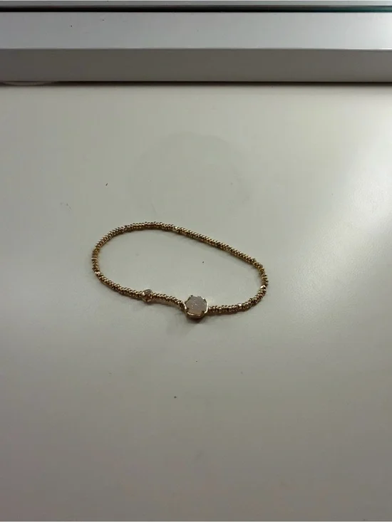 Kendra Scott Gold Chain Bracelet with White Stone Accent