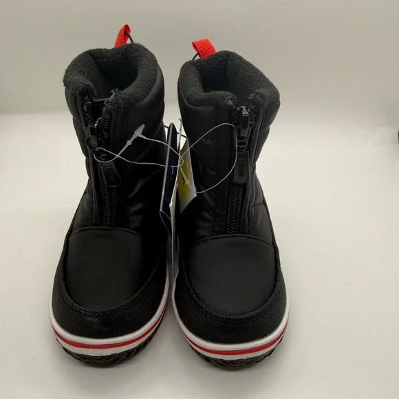 Khombu Zippy Black Winter Snow Boots Kids Size 5M Front Zip US Ski Team 44796