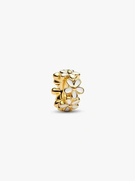Pandora White Daisy Flower Spacer Charm