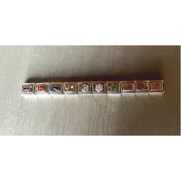 Boxing IF Composition Italian Charm Bracelet 3.5in Stainless Steel 10 Link